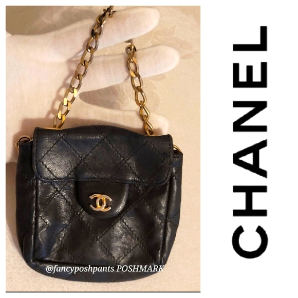 CHANEL lambskin Mini Mini Matelasse Chain Pouch CC vintage made in France luxury - Picture 1 of 17